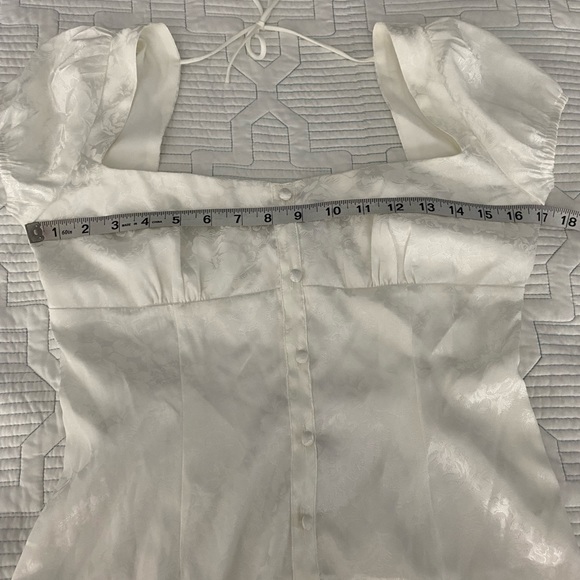 Princess Polly Tyra Mini Dress Sz 6 White Short  Sleeve Bridal Bride Graduation - Picture 6 of 11